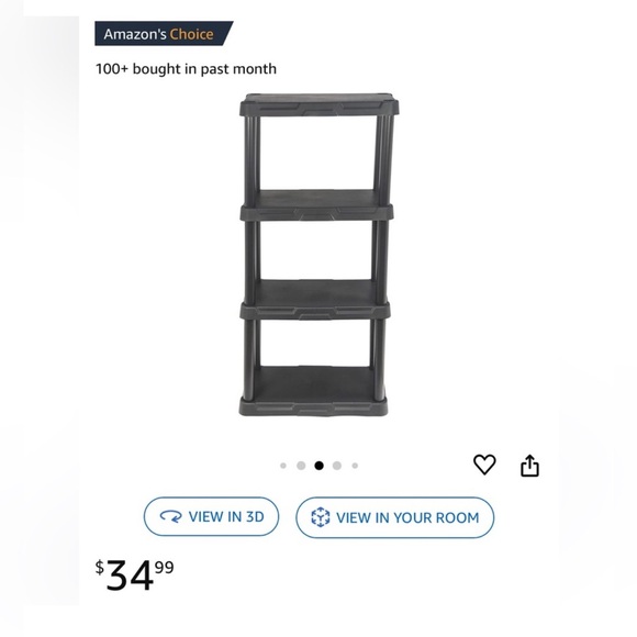 4-Tier Light Duty Storage Shelf Shelves Plastic Shelving Unit 47”H x 21”W x 13”D - Picture 2 of 12